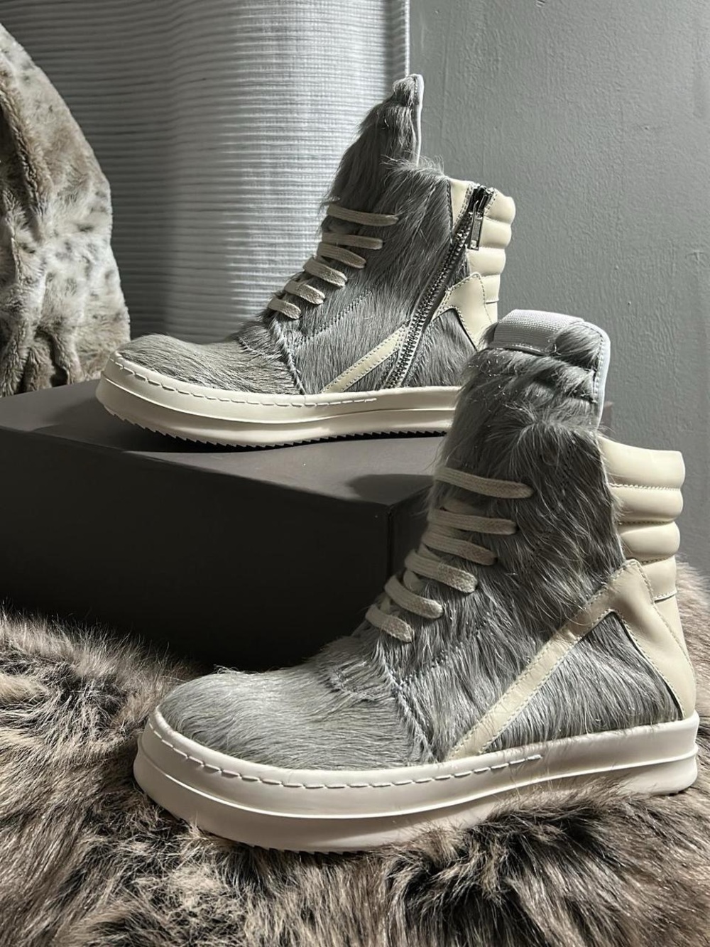 Grey Fur Rick Owen’s Geobasket
